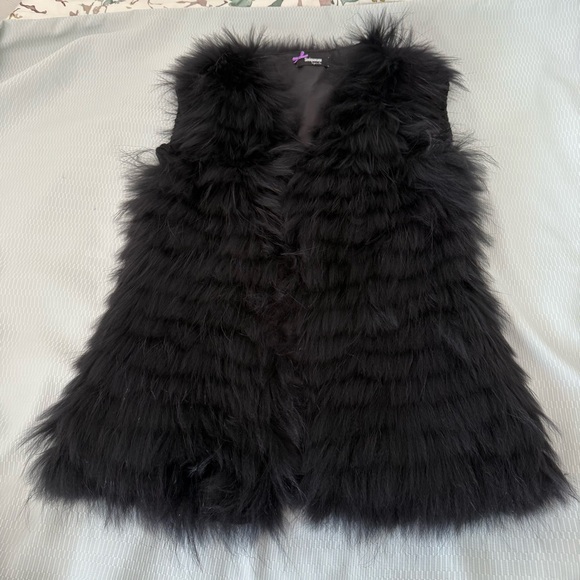Sinequanone RARE  Designed in France Women's  Black Real  Fur vest Jacket S - Picture 1 of 10
